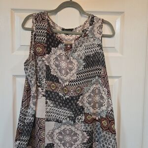 Patchwork Patterned Sleeveless Top